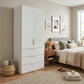 Rauch Haven 2 Door Combi Wardrobe with Décor Doors - Styled in a Bedroom