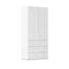 Rauch Haven 2 Door Combi Wardrobe with Mirror Doors and Décor Drawers in White