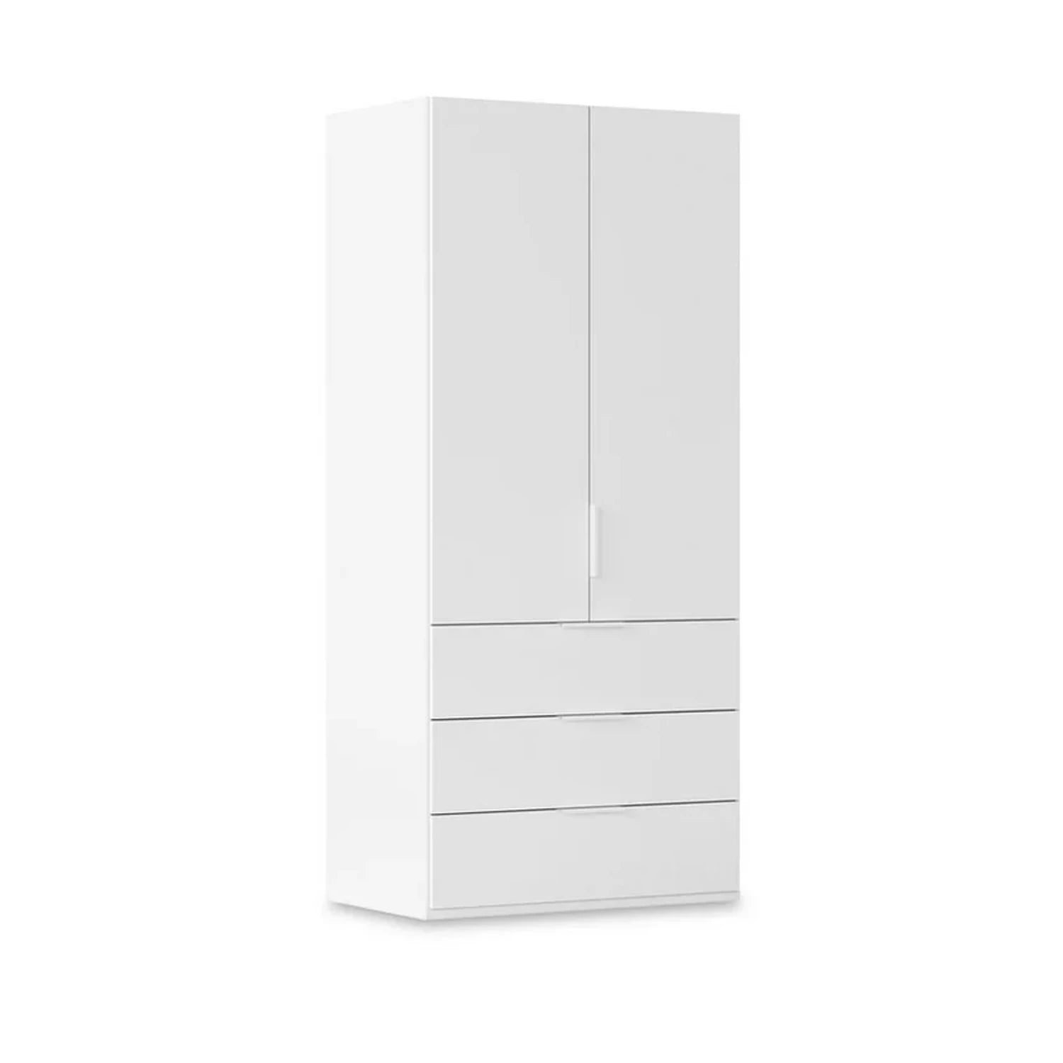 Rauch Haven 2 Door Combi Wardrobe with Mirror Doors and Décor Drawers in White