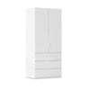 Rauch Haven 2 Door Combi Wardrobe with Décor Doors in White