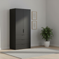 Rauch Heaven 100cm 2 Door Combi Wardrobe with Decor Doors and Drawers in Black styled in a modern bedroom