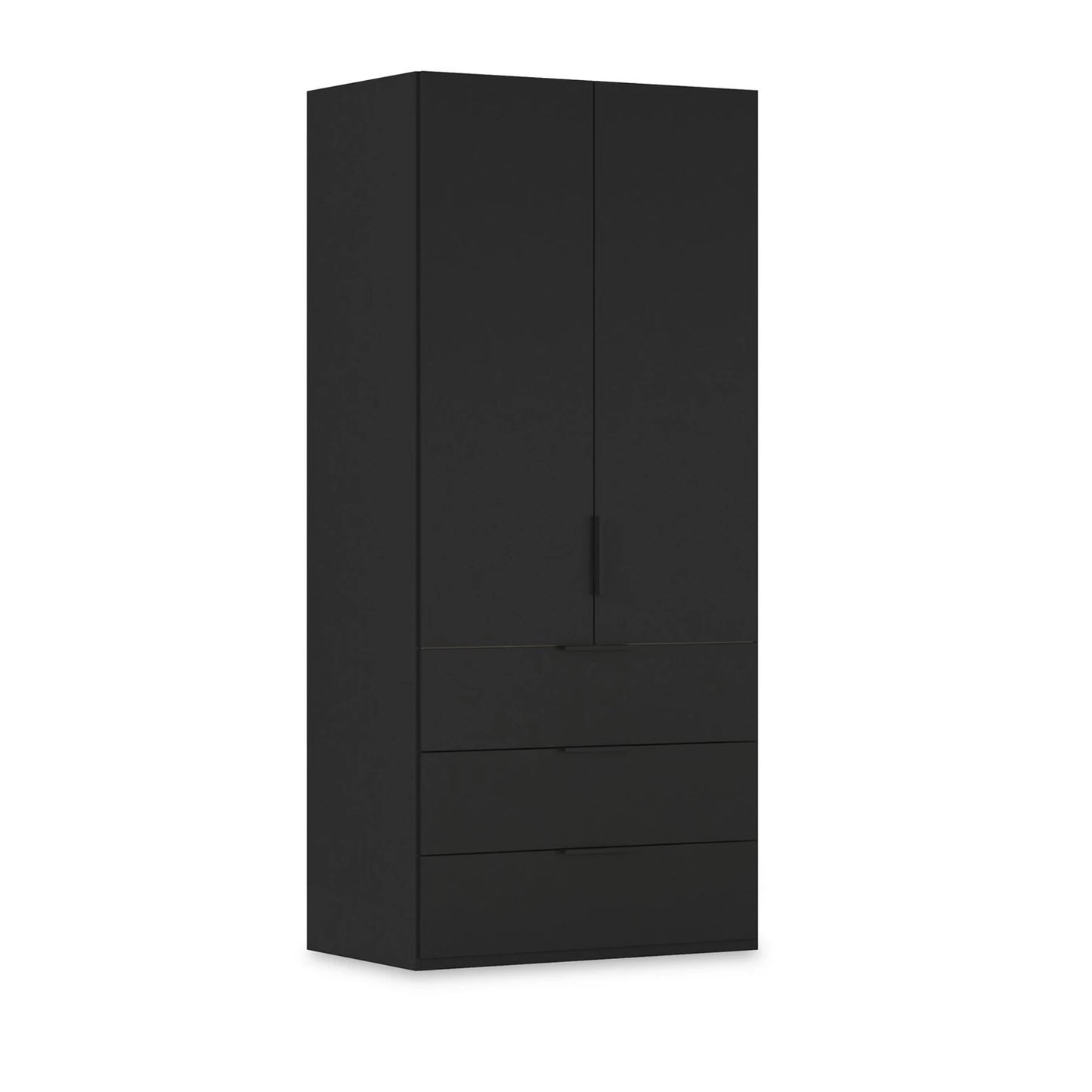 Rauch Haven 2 Door Combi Wardrobe with Décor Doors in Black