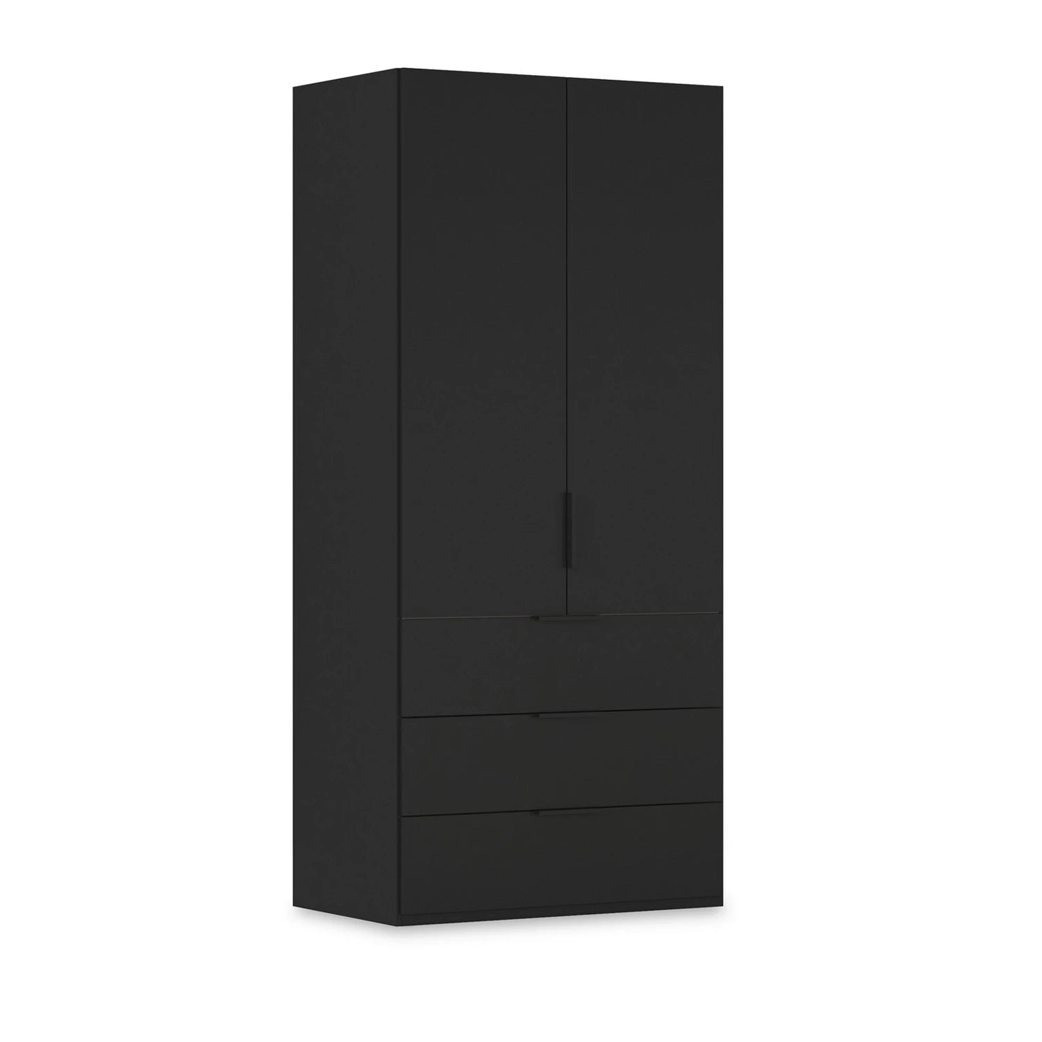 Rauch Haven 2 Door Combi Wardrobe with Décor Doors in Black