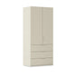 Rauch Haven 2 Door Combi Wardrobe with Décor Doors in Champagne