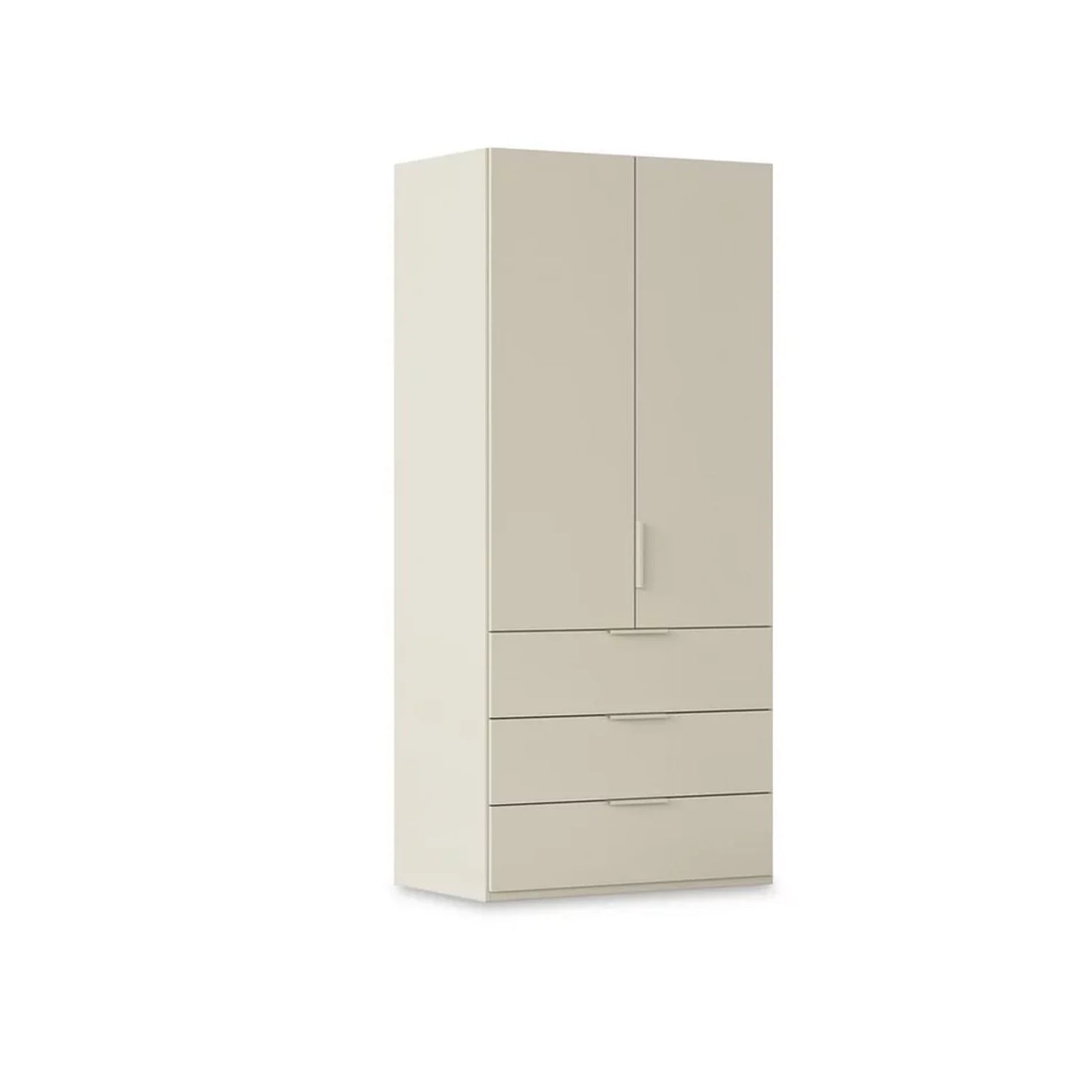 Rauch Haven 2 Door Combi Wardrobe with Mirror Doors and Décor Drawers in Champagne