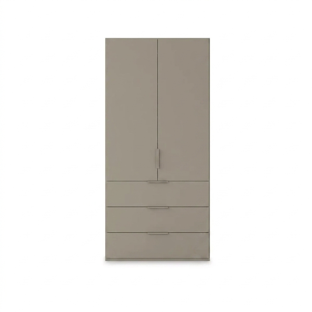 Rauch Haven 2 Door Combi Wardrobe with Mirror Doors and Décor Drawers - Front view