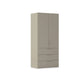 Rauch Haven 2 Door Combi Wardrobe with Décor Doors in Fango
