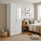 Rauch Haven 2 Door Combi Wardrobe with Glass Doors - Styled in a Bedroom