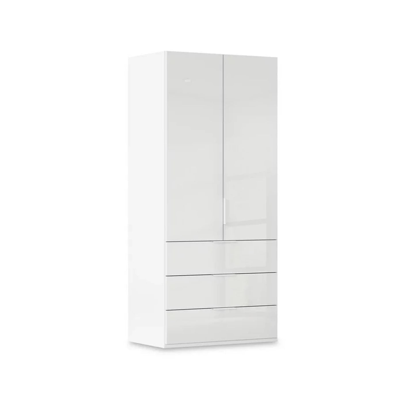 Rauch Haven 2 Door Combi Wardrobe with Glass Doors in White