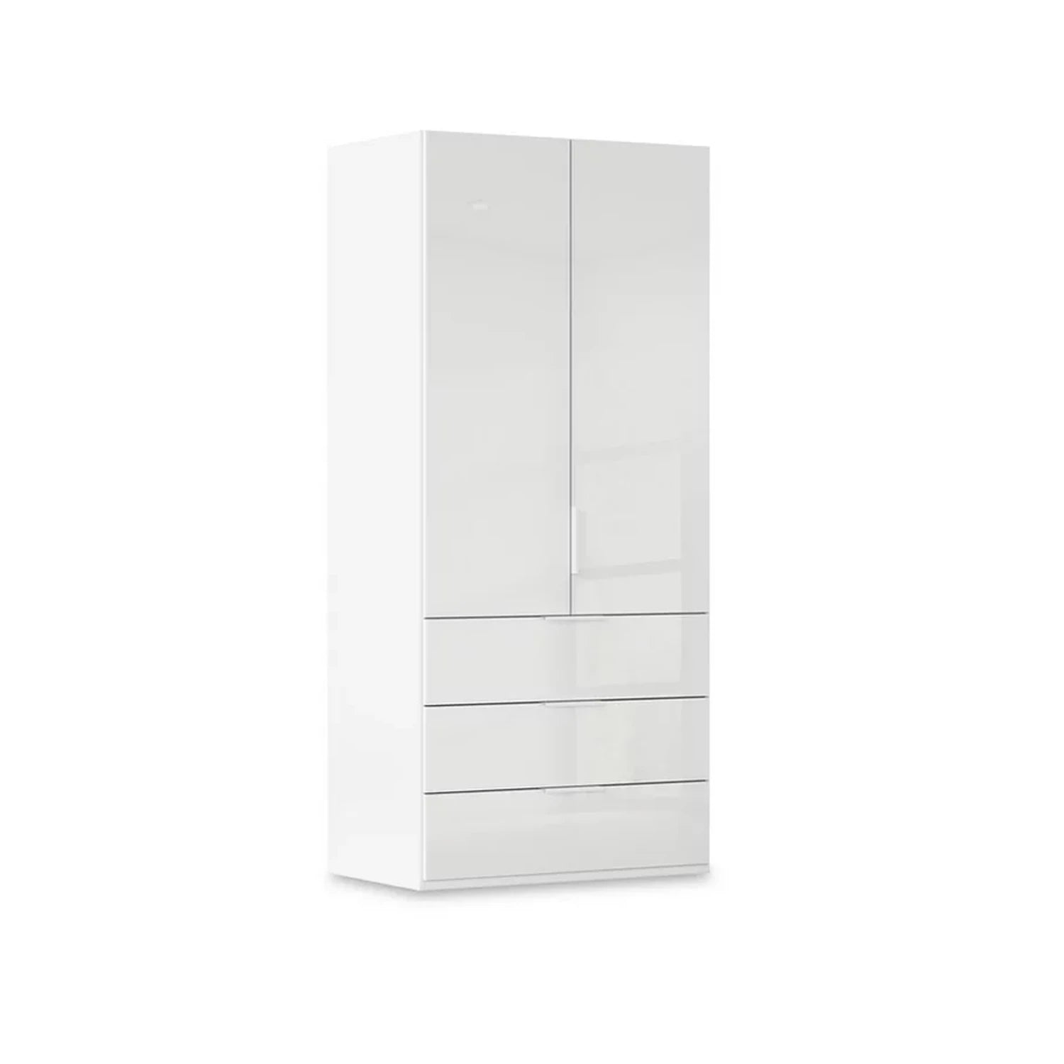 Rauch Haven 2 Door Combi Wardrobe with Glass Doors in White