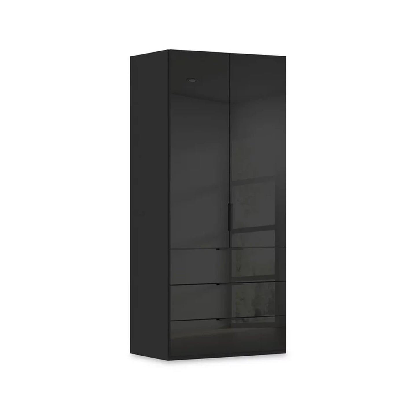 Rauch Haven 2 Door Combi Wardrobe with Glass Doors in Black