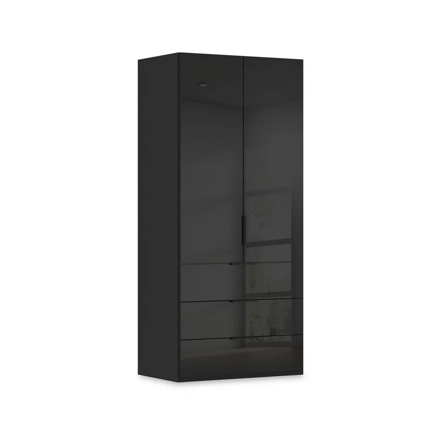 Rauch Haven 2 Door Combi Wardrobe with Glass Doors in Black