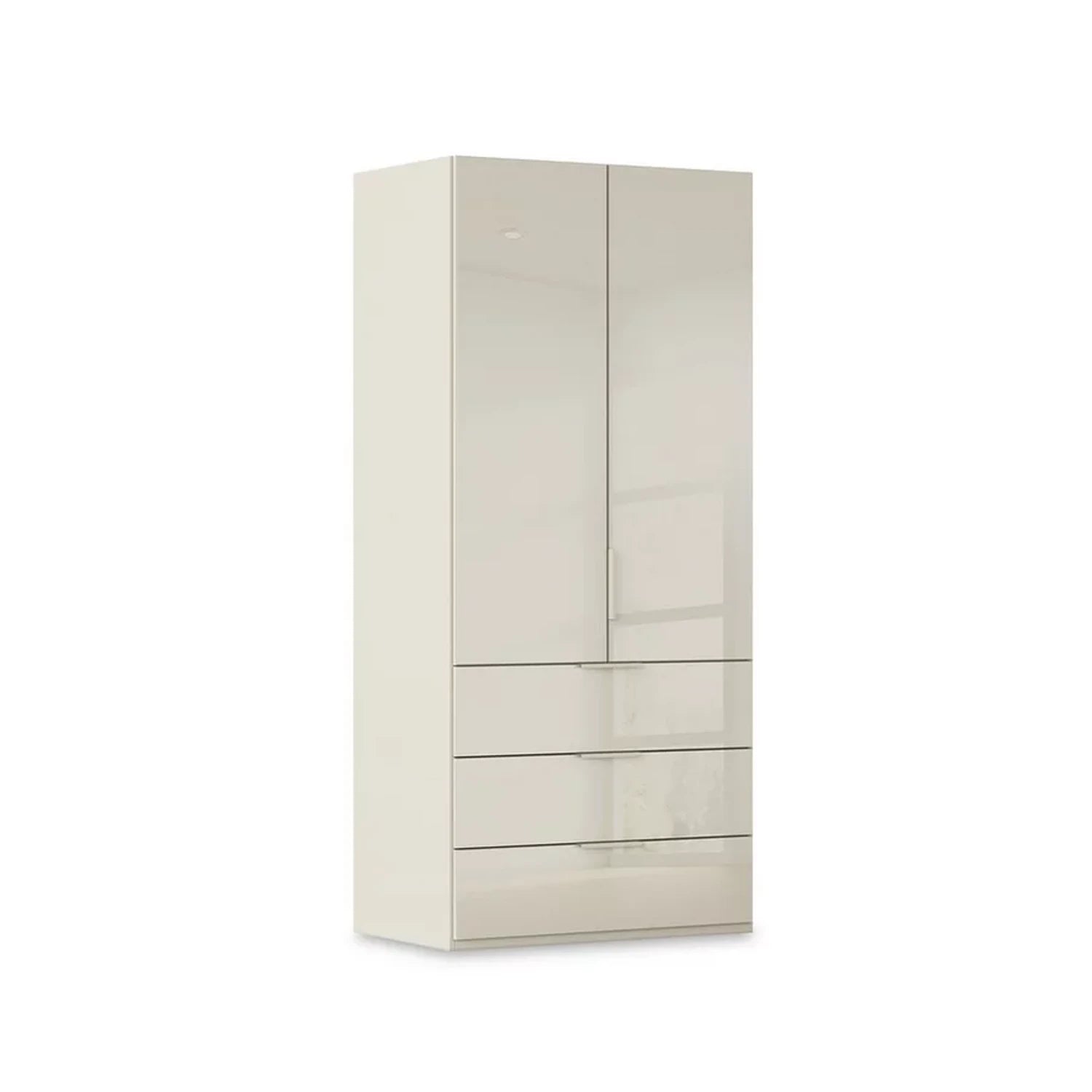 Rauch Haven 2 Door Combi Wardrobe with Glass Doors in Champagne
