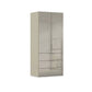 Rauch Haven 2 Door Combi Wardrobe with Glass Doors in Fango
