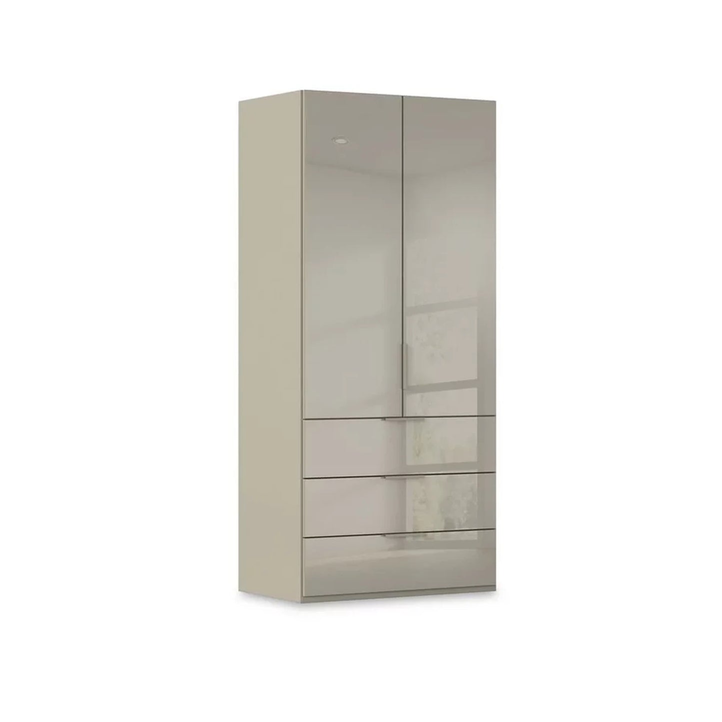 Rauch Haven 2 Door Combi Wardrobe with Glass Doors in Fango