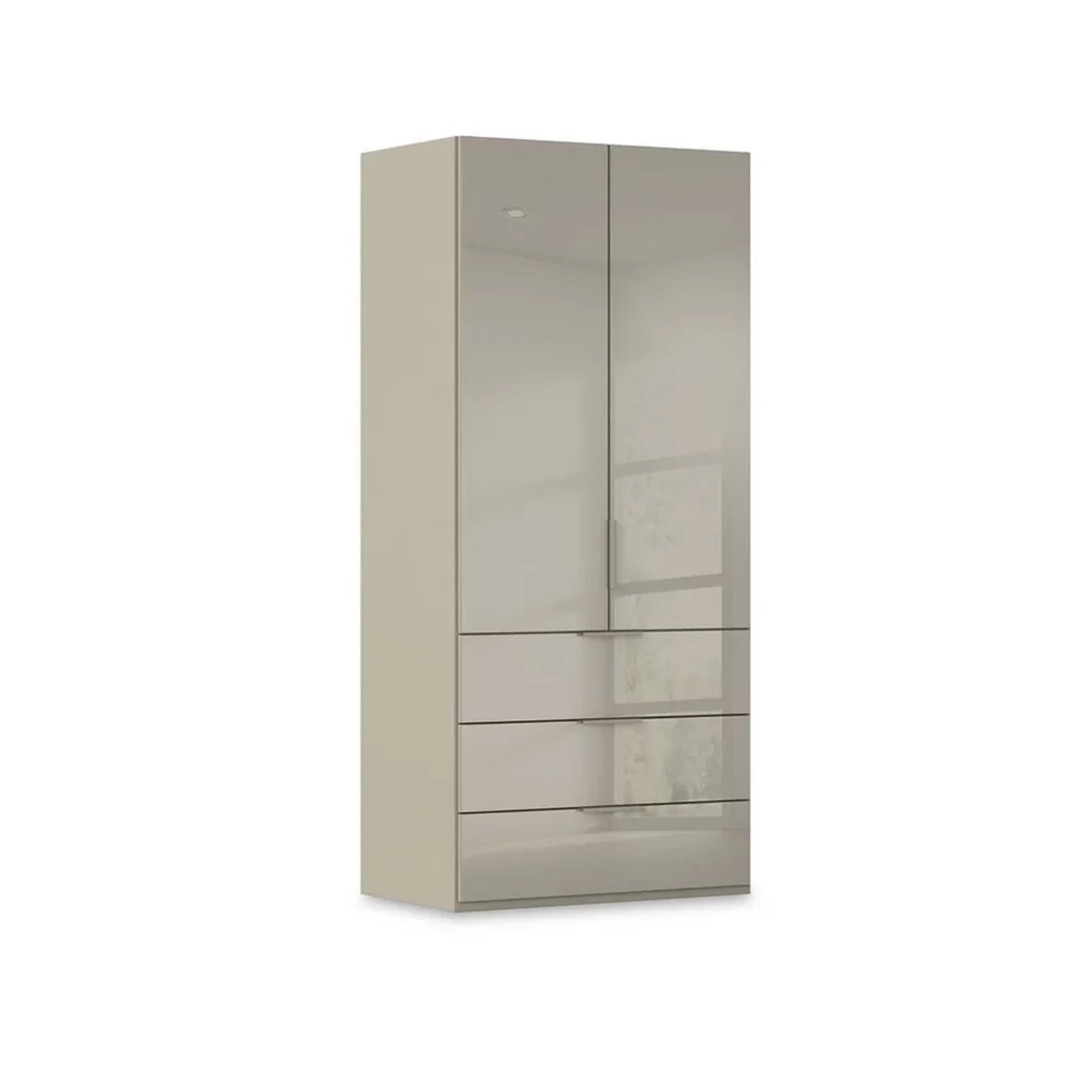Rauch Haven 2 Door Combi Wardrobe with Glass Doors in Fango