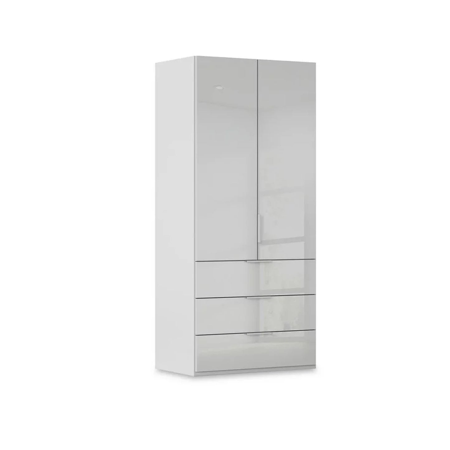 Rauch Haven 2 Door Combi Wardrobe with Glass Doors in Silk Grey