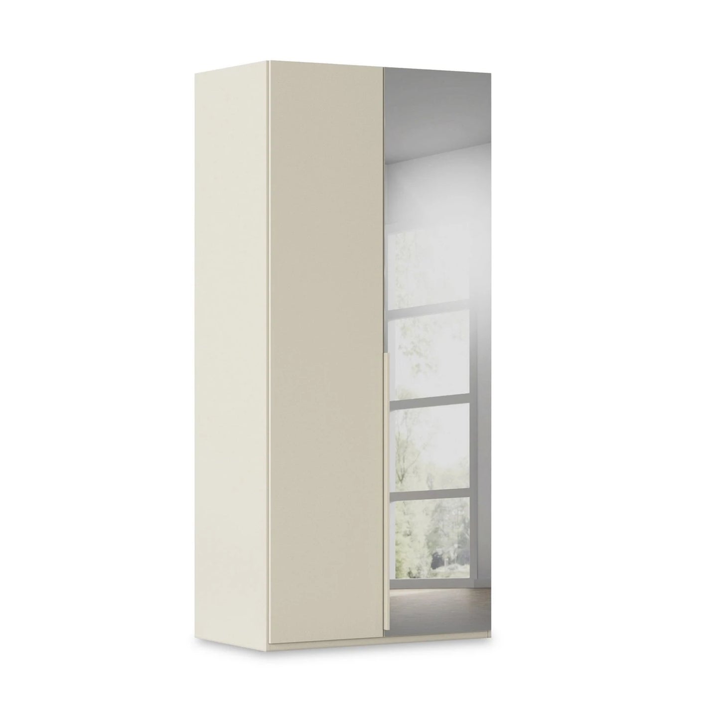 Rauch Heaven 2 Door Hinged Wardrobe with 1 Décor Door and 1 Mirror Door in Champagne