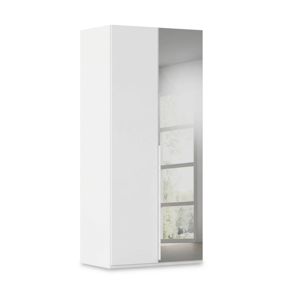 Rauch Heaven 2 Door Hinged Wardrobe with 1 Décor Door and 1 Mirror Door in White