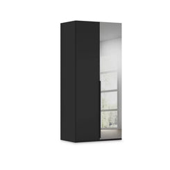 Rauch Heaven 2 Door Hinged Wardrobe with 1 Décor Door and 1 Mirror Door in Black