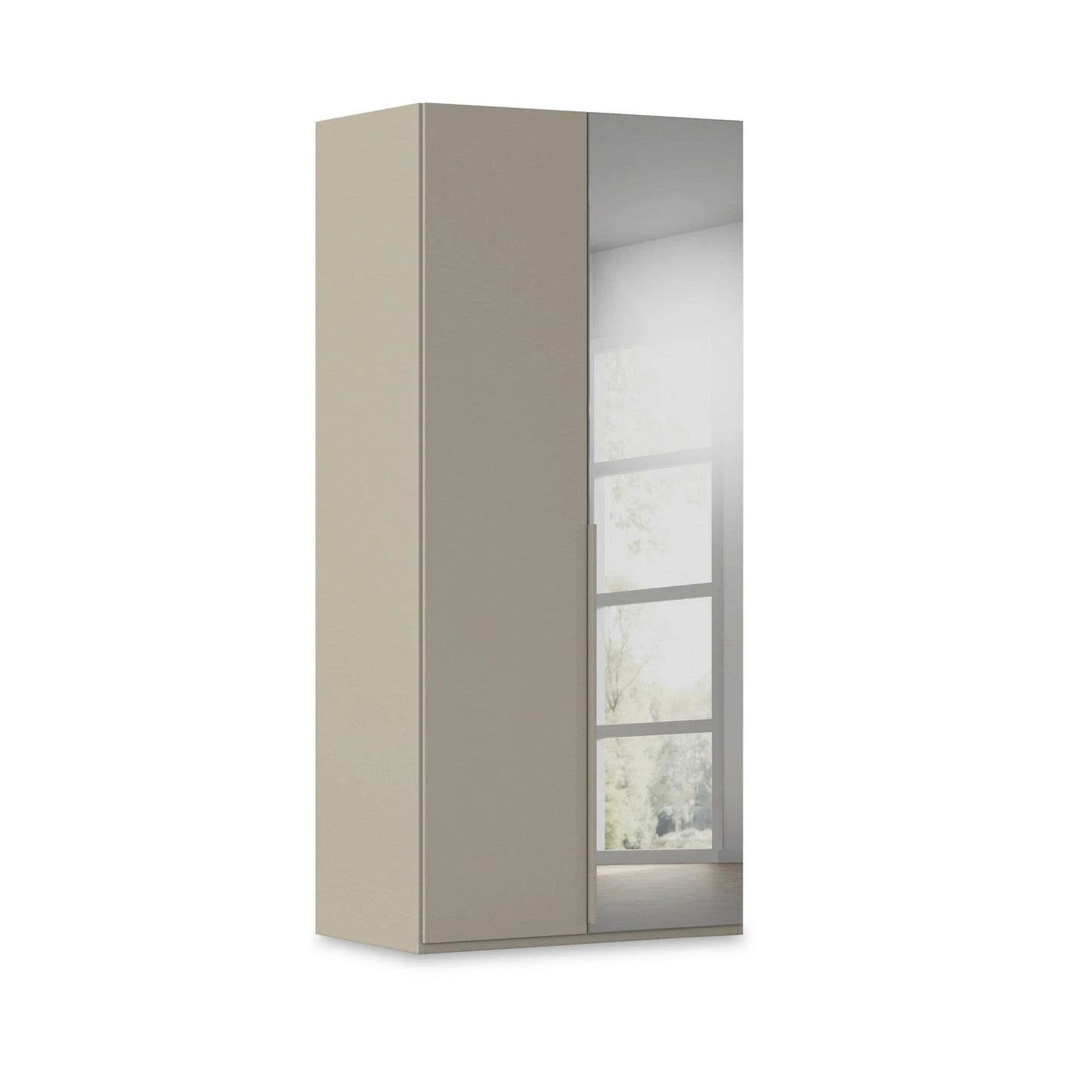 Rauch Heaven 2 Door Hinged Wardrobe with 1 Décor Door and 1 Mirror Door in Fango