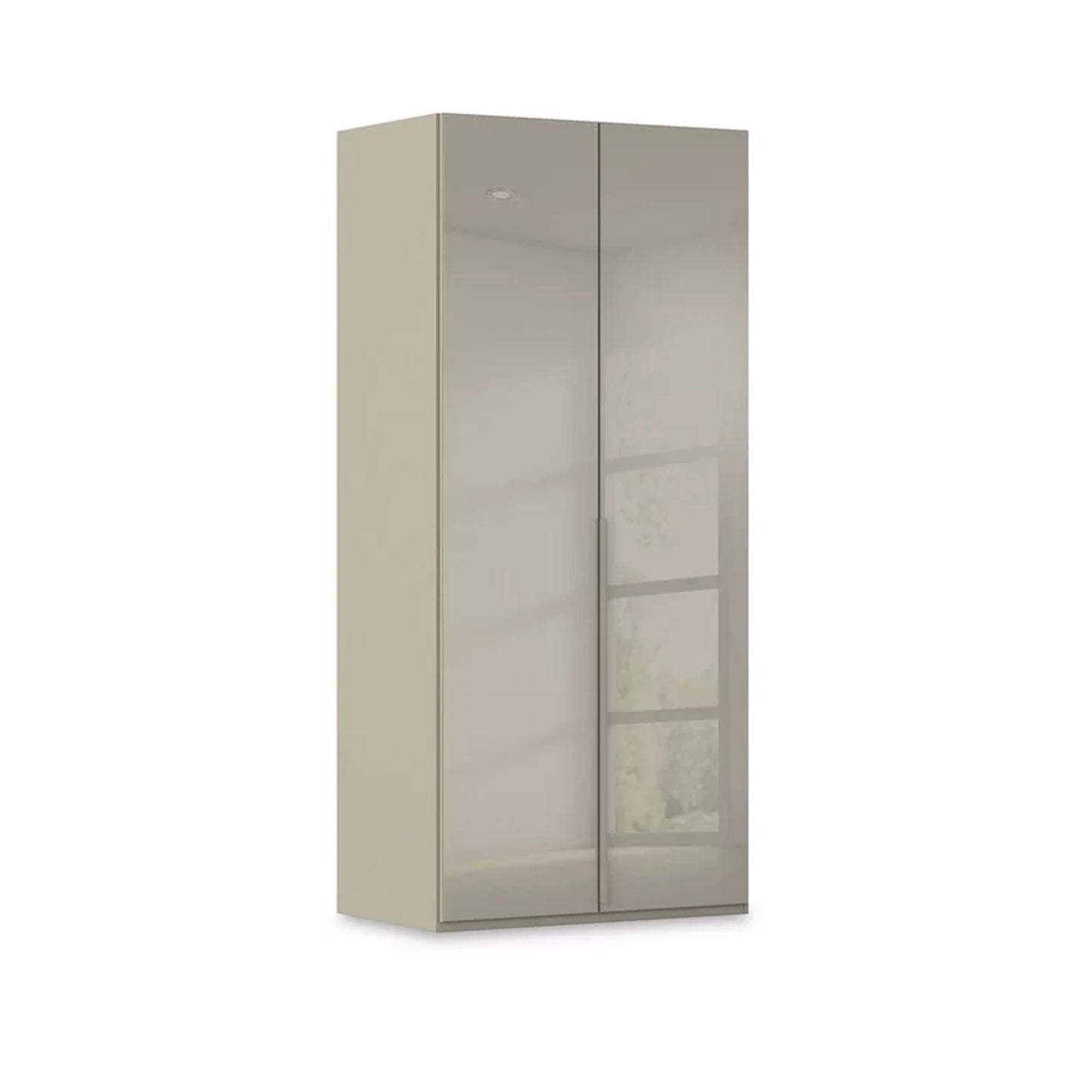 Rauch Heaven 2 Door Hinged Wardrobe with Glass Doors in Fango