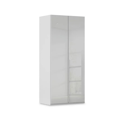 Rauch Haven 2 Door Hinged Wardrobe with Glass Doors in Silk Grey