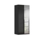 Rauch Heaven 2 Door Hinged Wardrobe with 1 Glass Door and 1 Mirror Door in Black