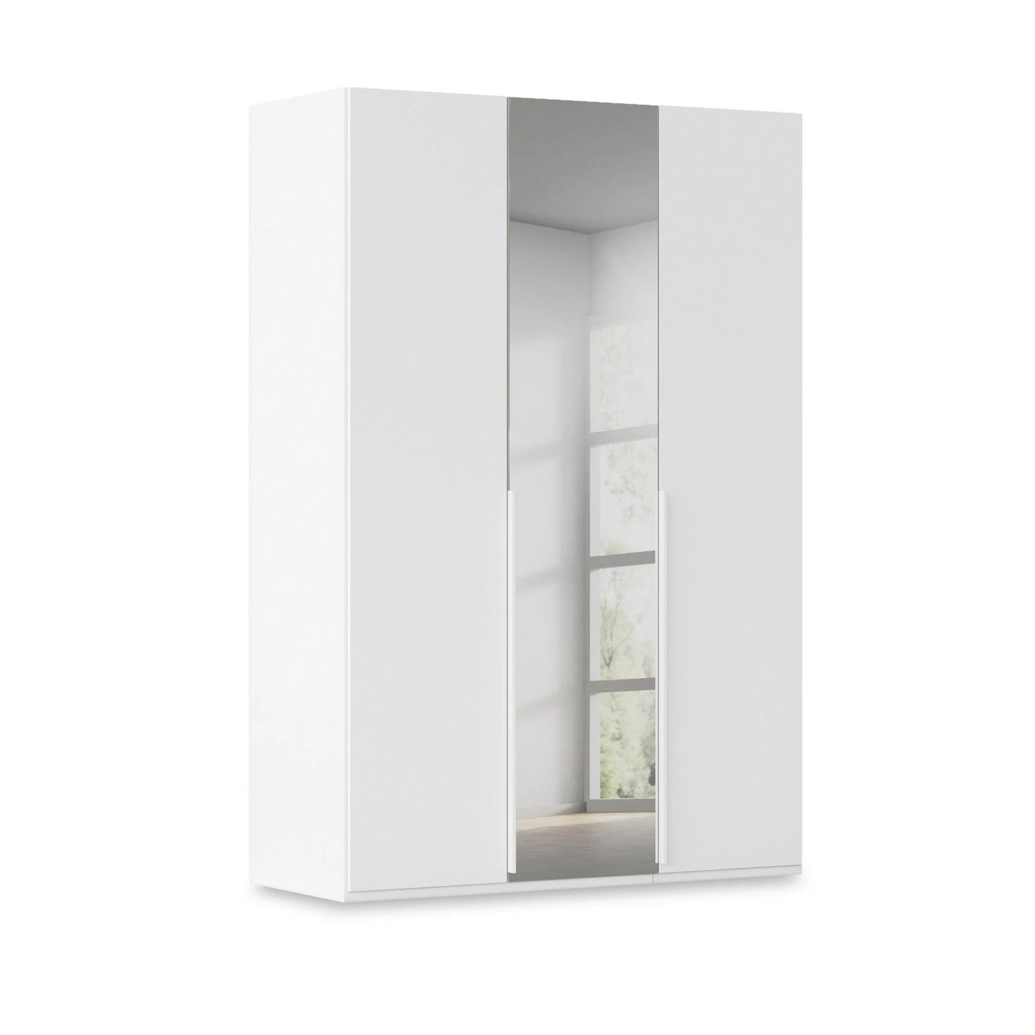 Rauch Heaven 3 Door Hinged Wardrobe with 2 Décor Doors and 1 Mirror Door in White