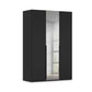 Rauch Heaven 3 Door Hinged Wardrobe with 2 Décor Doors and 1 Mirror Door in Black