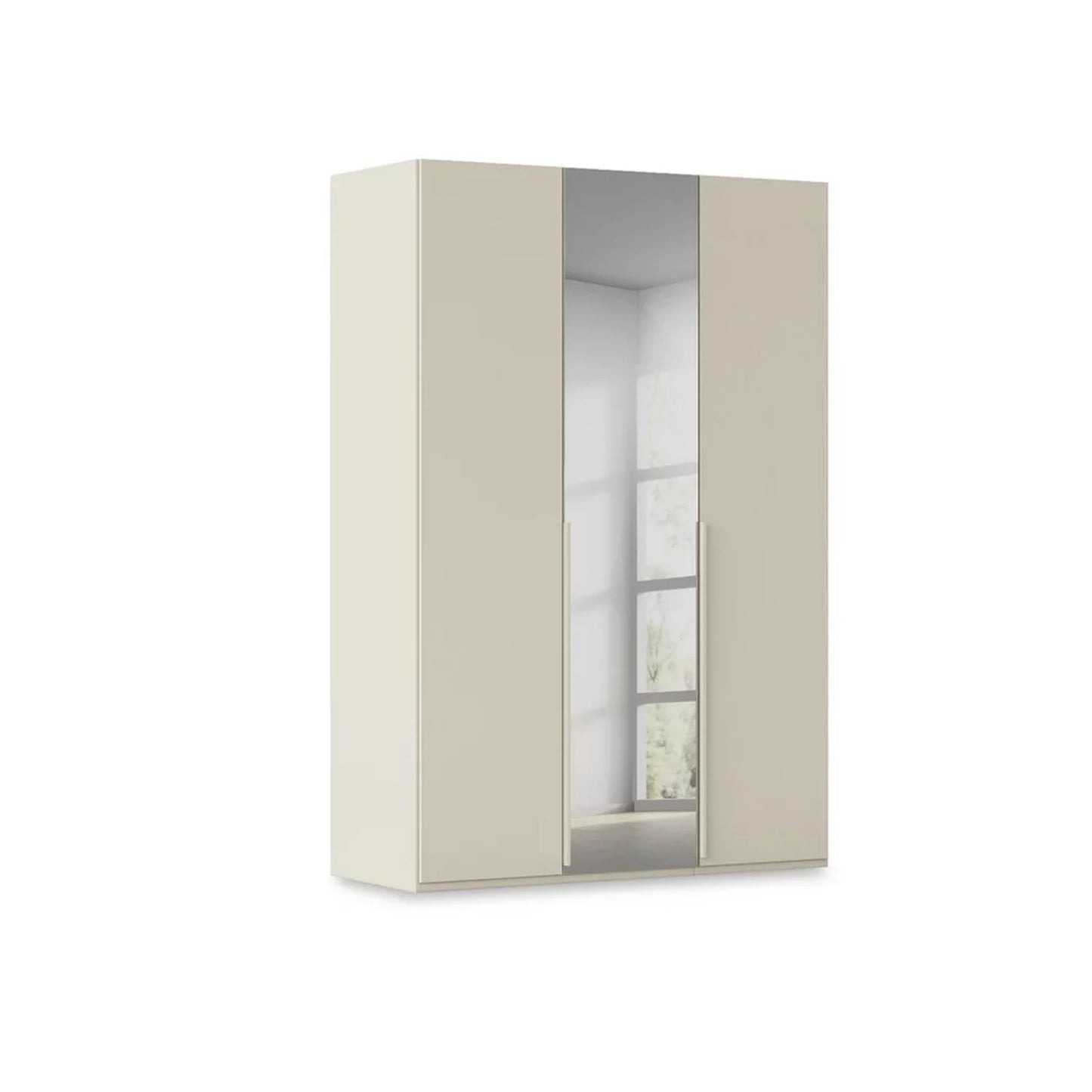 Rauch Heaven 3 Door Hinged Wardrobe with 2 Décor Doors and 1 Mirror Door in Champagne