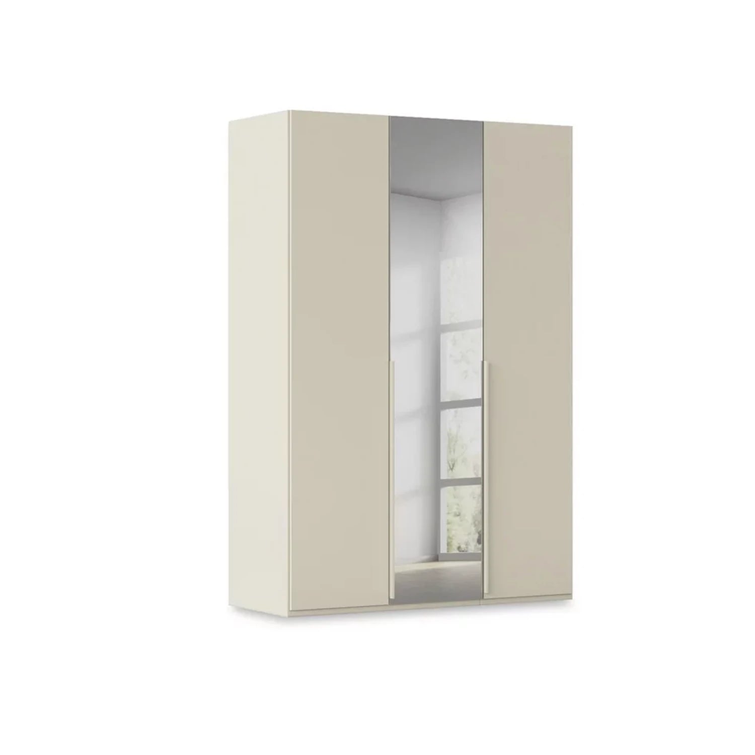 Rauch Heaven 3 Door Hinged Wardrobe with 2 Décor Doors and 1 Mirror Door in Champagne