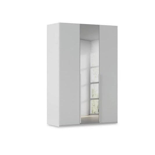 Rauch Heaven 3 Door Hinged Wardrobe with 2 Décor Doors and 1 Mirror Door in Silk Grey