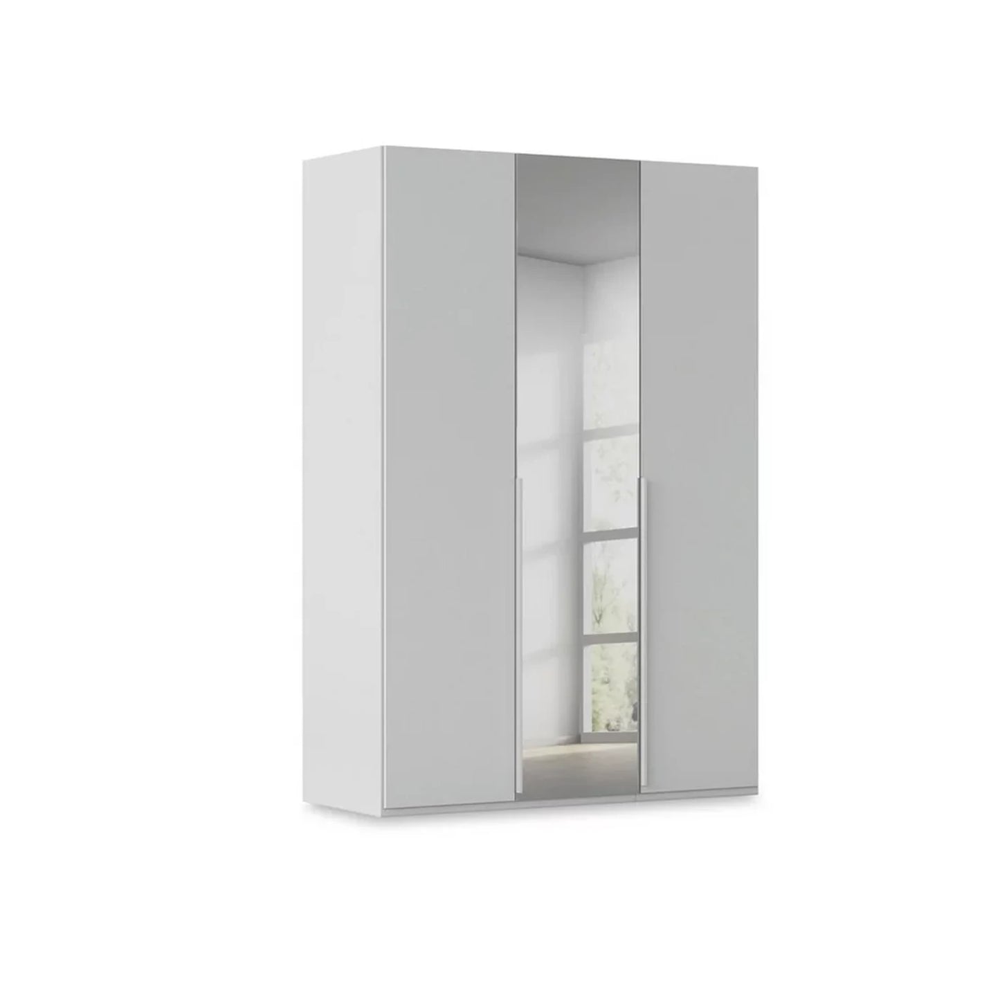 Rauch Heaven 3 Door Hinged Wardrobe with 2 Décor Doors and 1 Mirror Door in Silk Grey
