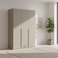 Rauch Heaven 151cm 3 Door Hinged Wardrobe with Décor Doors in Fango styled in a modern bedroom