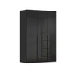 Rauch Haven 3 Door Hinged Wardrobe with Glass Doors in Black