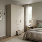 Rauch Haven 3 Door Combi Wardrobe with Décor Doors - Styled in a Bedroom