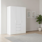 Rauch Heaven 150cm 3 Door Combi Wardrobe with Décor Doors in Alpine White styled in a modern bedroom