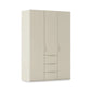 Rauch Haven 3 Door Combi Wardrobe with Décor Doors in Champagne