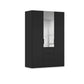 Rauch Haven 3 Door Combi Décor Wardrobe with 2 Décor Doors and 1 Mirror Door in Black
