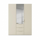 Rauch Haven 3 Door Combi Décor Wardrobe with 2 Décor Doors and 1 Mirror Door in Champagne - Front view