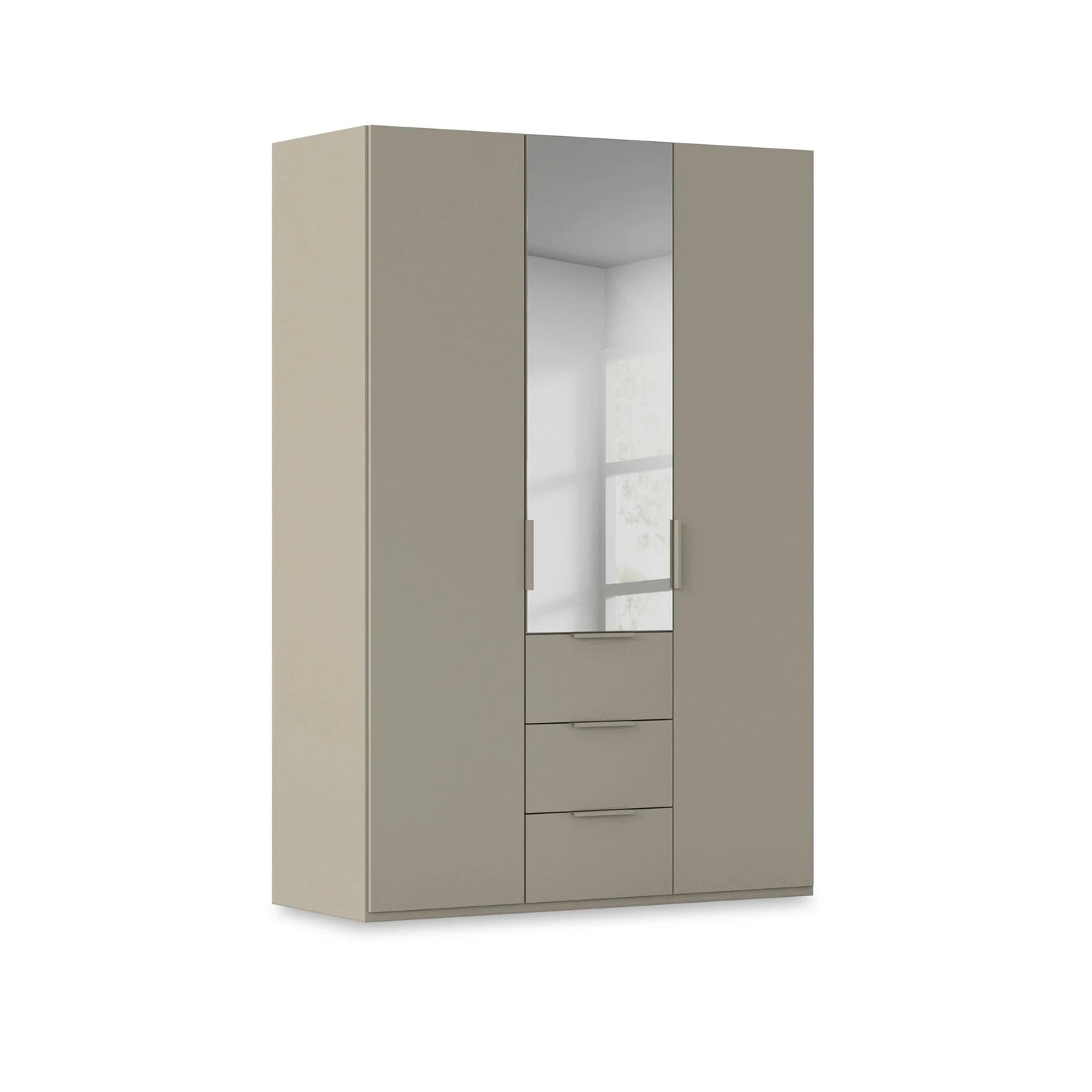 Rauch Haven 3 Door Combi Décor Wardrobe with 2 Décor Doors and 1 Mirror Door in Fango