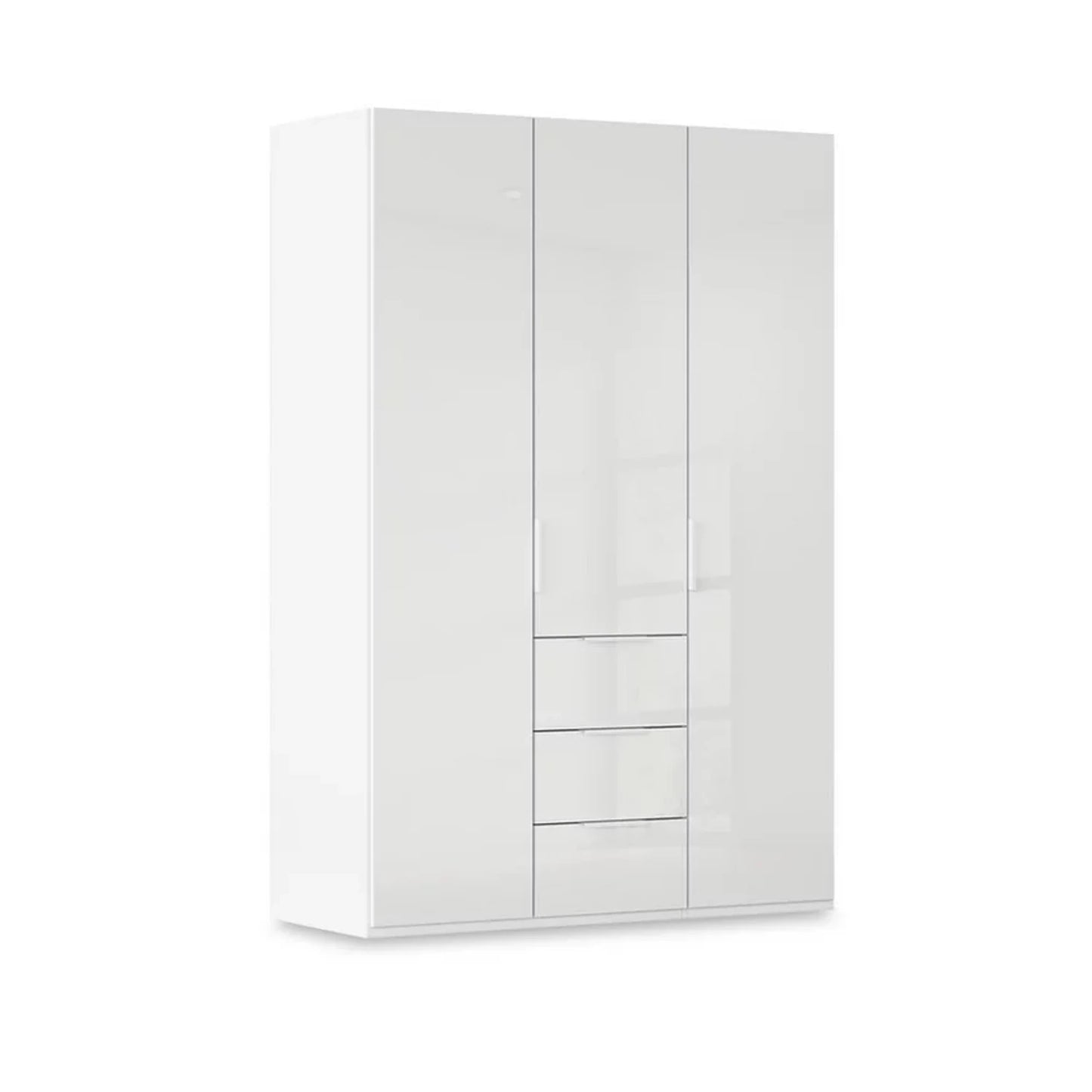 Rauch Haven  3 Door Combi Wardrobe with Glass Doors in White