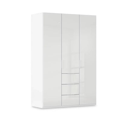 Rauch Haven  3 Door Combi Wardrobe with Glass Doors in White