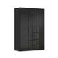 Rauch Haven  3 Door Combi Wardrobe with Glass Doors in Black