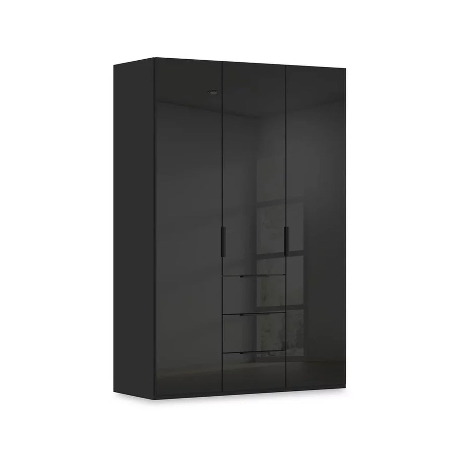 Rauch Haven  3 Door Combi Wardrobe with Glass Doors in Black