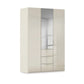 Rauch Haven 3 Door Combi Wardrobe with 2 Glass Doors and 1 Mirror Door in Champagne
