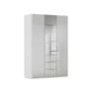 Rauch Haven 3 Door Combi Wardrobe with 2 Glass Doors and 1 Mirror Door in Silk Grey