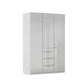 Rauch Haven 3 Door Combi Wardrobe with Glass Doors in Silk Grey