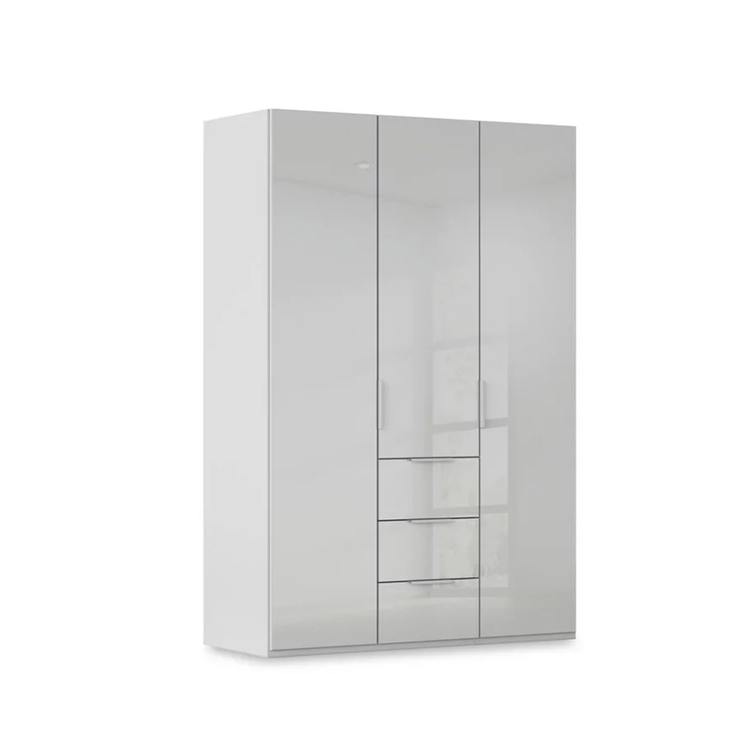 Rauch Haven 3 Door Combi Wardrobe with Glass Doors in Silk Grey
